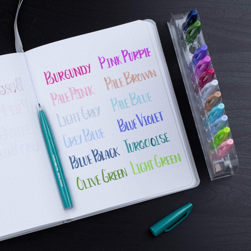 بنتل رأس فرشاة قلم تسجيل من بينتيل آرتس، ألوان متنوعة، 12 علبة (SES15C2PC12) - Image 3